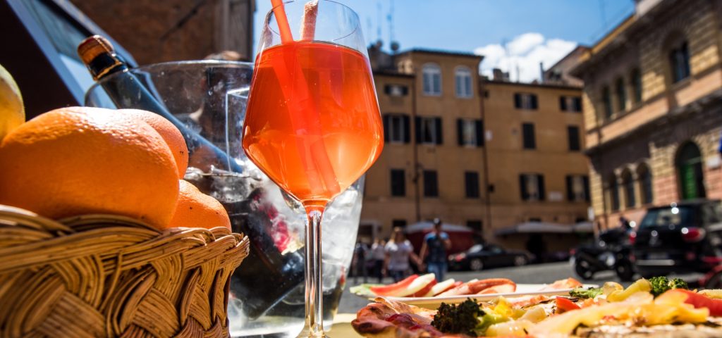 Glass of wine in Italy