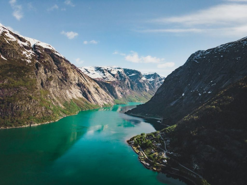 Calm water in a Norwegian fjord